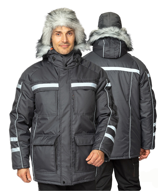 Куртка мужская утеплённая Аляска Ультра тёмно-серая фото 1