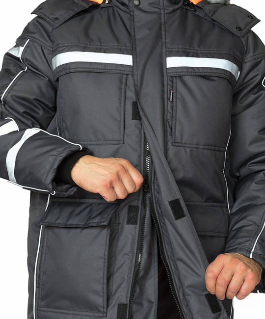 Куртка мужская утеплённая Аляска Ультра тёмно-серая фото 6