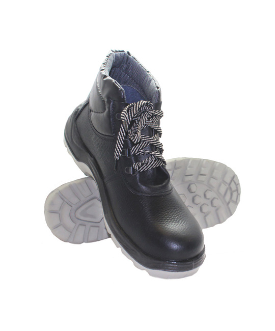 Ботинки кожаные "Нитро-22-422-ПУ-Р" с подошвой ПУ/нитрил и КП чёрные фото 1