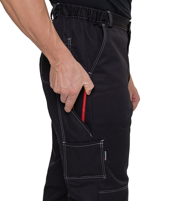 Брюки мужские "Люкс" чёрные модернизированного покроя с усиленными карманами фото 5