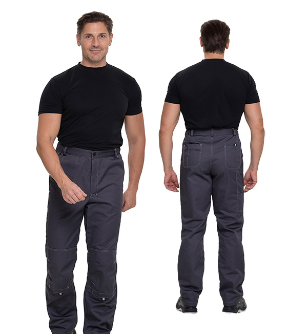 Брюки мужские "Люкс" серые модернизированного покроя с усиленными карманами фото 1