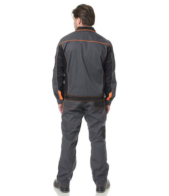 Куртка мужская "Бренд" серо-чёрная фото 4