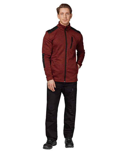 Куртка "Валма" трикотажная красный меланж/чёрный фото 2