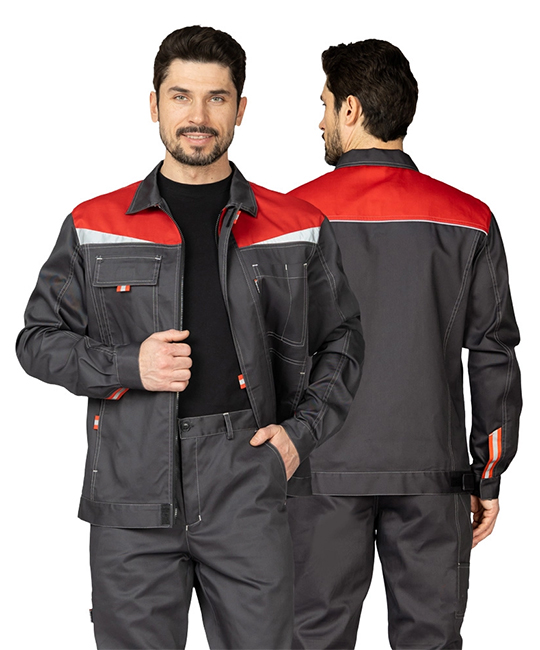 Костюм мужской "Профессионал 1" тёмно-серый/красный фото 1