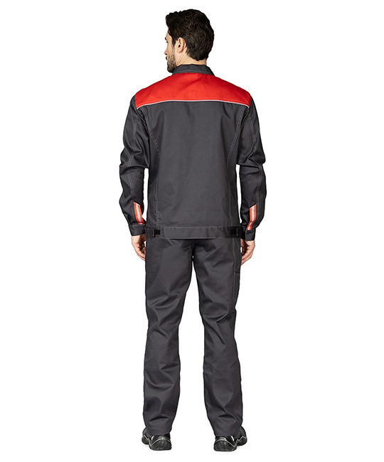 Костюм мужской "Профессионал 1" тёмно-серый/красный фото 12