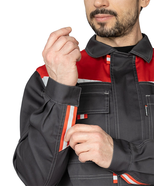 Костюм мужской "Профессионал 1" тёмно-серый/красный фото 14