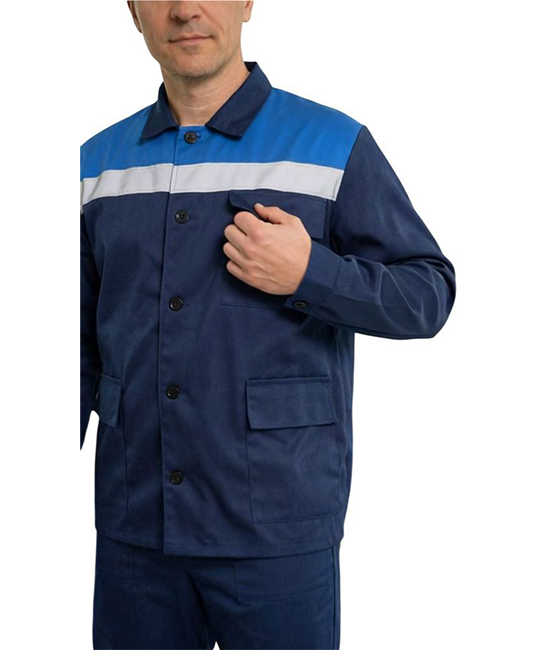 Костюм рабочий "Старт 2" (48% ХБ, куртка, п/к, СОП) синий/василек фото 2