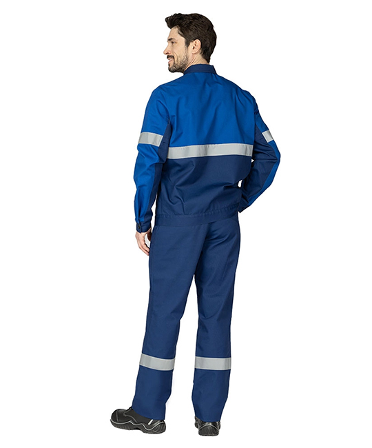 Костюм мужской "Вираж Индастриал" тёмно-синий/василёк (куртка и брюки) фото 6