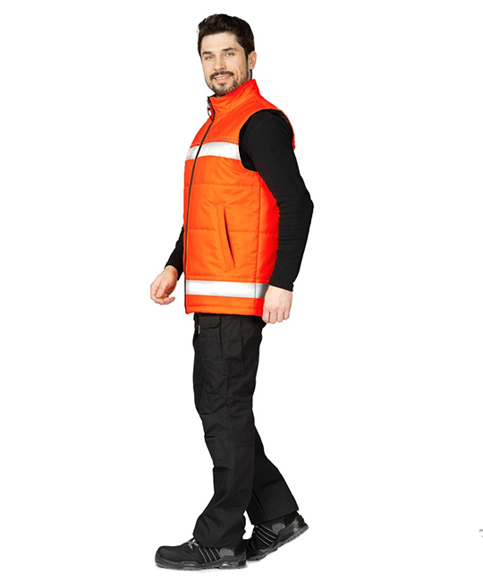 Жилет утеплённый "Хайвиз" оранжевый фото 6