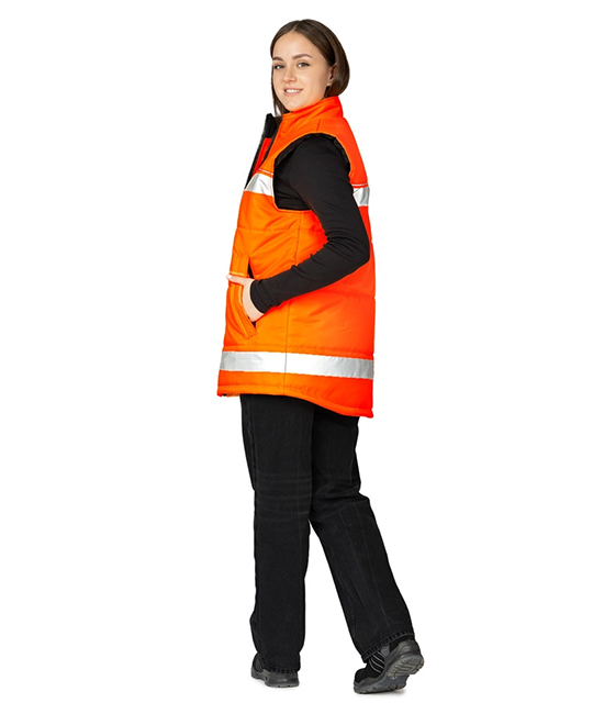Жилет утеплённый "Хайвиз" оранжевый фото 8