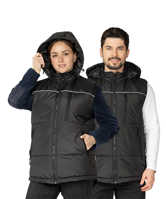 Жилет рабочий утепленный "Кама" черный фото 1