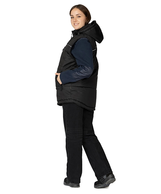 Жилет рабочий утепленный "Кама" черный фото 10