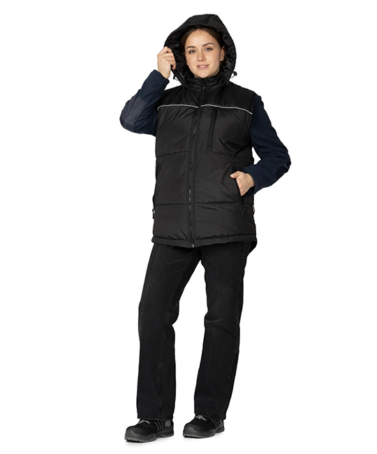 Жилет рабочий утепленный "Кама" черный фото 6