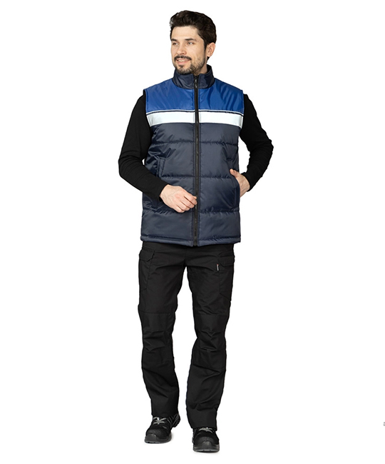 Жилет утеплённый Свирь тёмно-синий/василёк фото 4