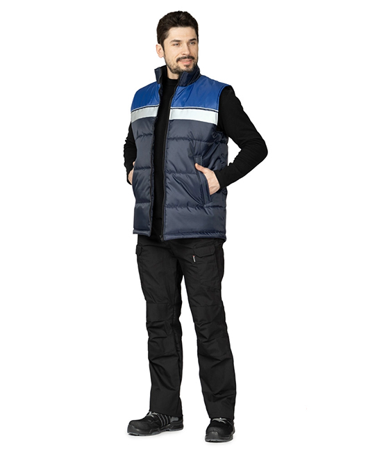 Жилет утеплённый Свирь тёмно-синий/василёк фото 7