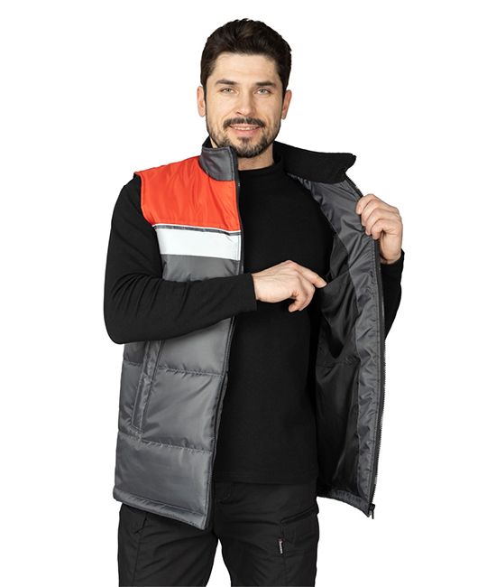 Жилет утеплённый Свирь тёмно-серый/красный фото 12