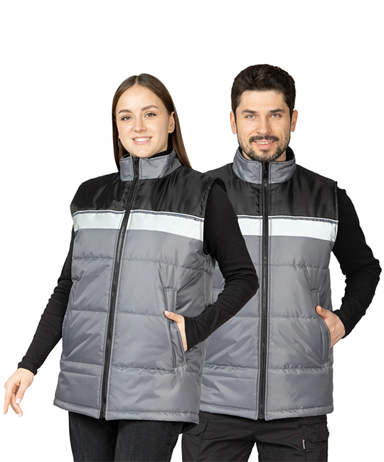 Жилет утеплённый Свирь тёмно-серый/чёрный фото 1