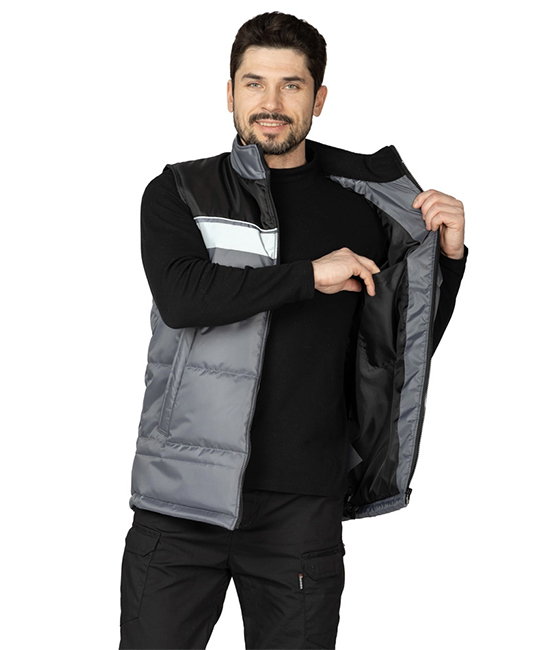 Жилет утеплённый Свирь тёмно-серый/чёрный фото 14