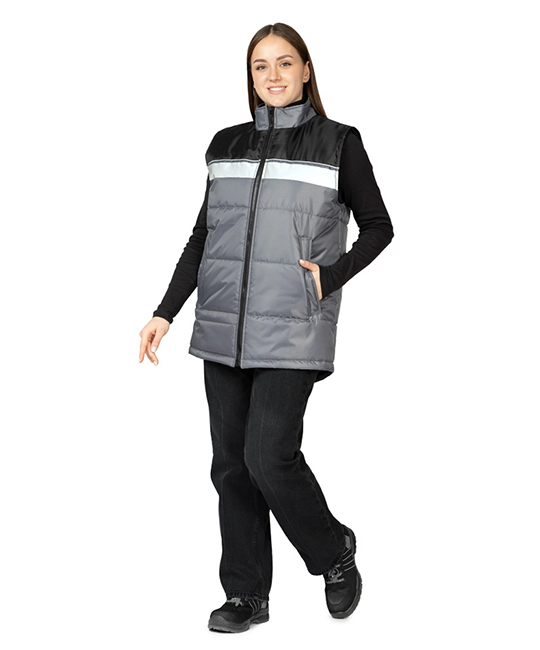 Жилет утеплённый Свирь тёмно-серый/чёрный фото 3