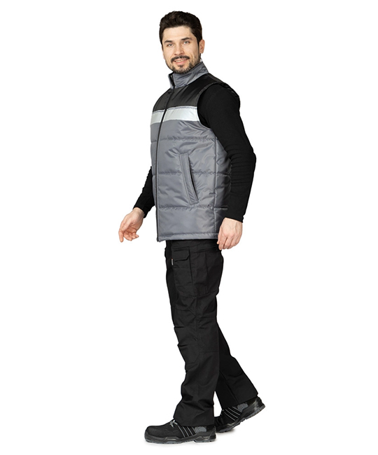 Жилет утеплённый Свирь тёмно-серый/чёрный фото 4