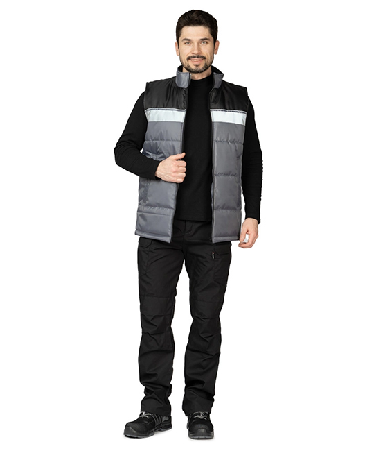 Жилет утеплённый Свирь тёмно-серый/чёрный фото 6