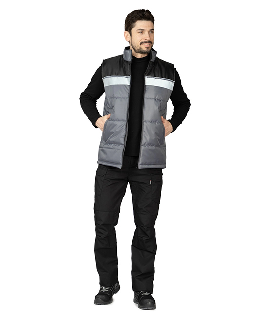 Жилет утеплённый Свирь тёмно-серый/чёрный фото 8