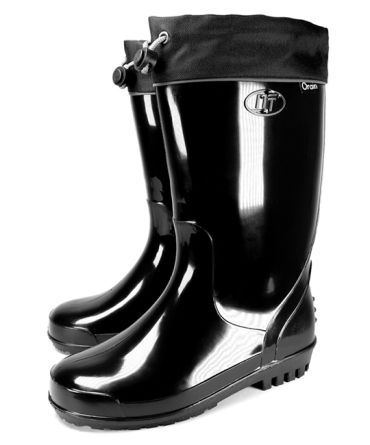 Резиновые сапоги женские ПВХ с манжетой черные
