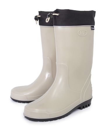 Резиновые сапоги женские ПВХ с манжетой бежевые