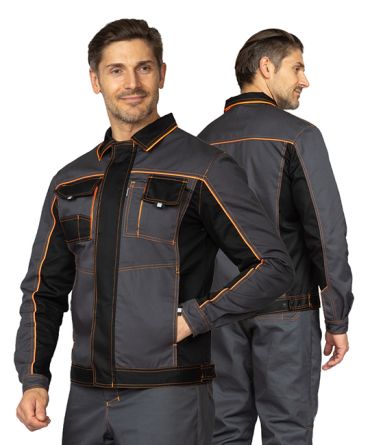 Костюм мужской "Бренд 1 2020" серый/чёрный (куртка и брюки) фото 1