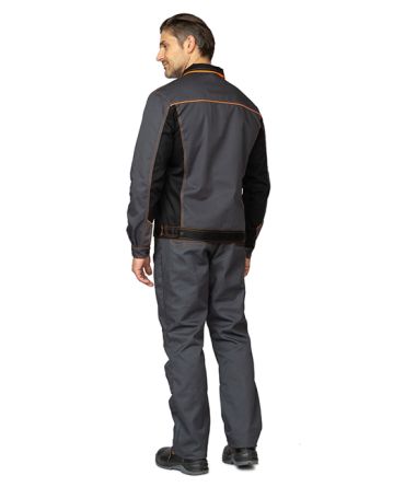 Костюм мужской "Бренд 1 2020" серый/чёрный (куртка и брюки) фото 3