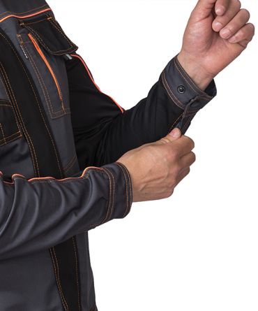 Костюм мужской "Бренд 1 2020" серый/чёрный (куртка и брюки) фото 6