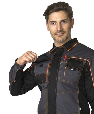 Костюм мужской "Бренд 1 2020" серый/чёрный (куртка и брюки) фото 8