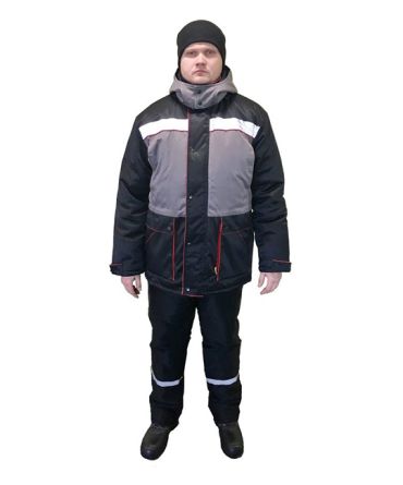 Куртка утеплённая "Комфорт" QR черно-серая