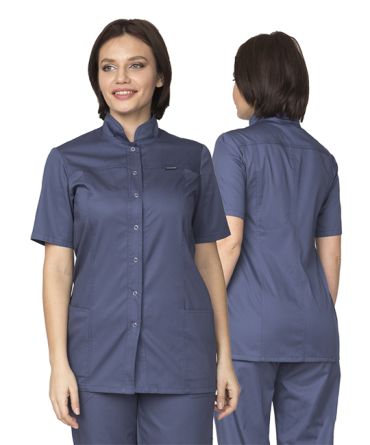 Куртка медицинская женская "Медик" синяя фото 1