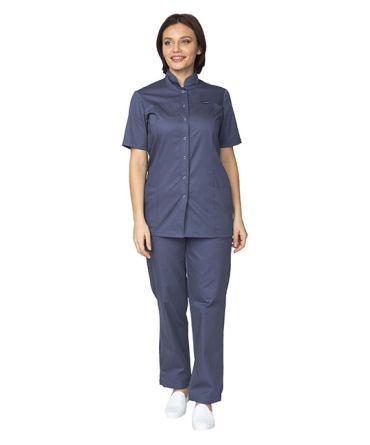 Куртка медицинская женская "Медик" синяя фото 2