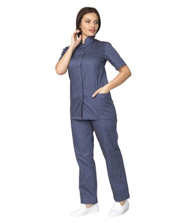 Куртка медицинская женская "Медик" синяя фото 3