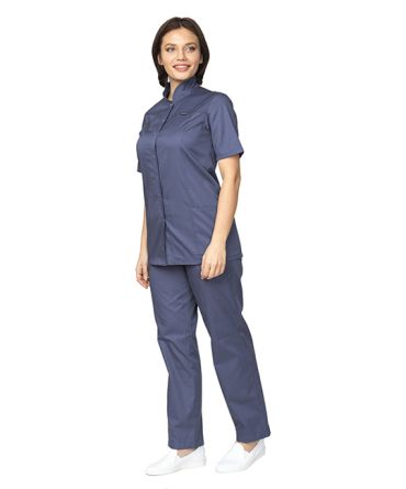 Куртка медицинская женская "Медик" синяя фото 4