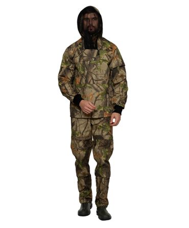 Костюм летний противоэнцефалитный камуфлированный тёмный лес из рипстопа с ловушками (куртка и брюки) фото 4