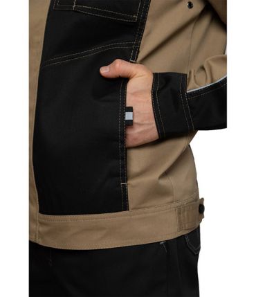 Куртка мужская "Бренд" чёрно-бежевая фото 5
