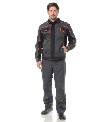 Куртка мужская "Бренд" серо-чёрная фото 2