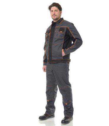 Куртка мужская "Бренд" серо-чёрная фото 3