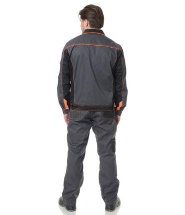 Куртка мужская "Бренд" серо-чёрная фото 4