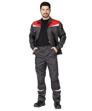 Костюм мужской "Профессионал 1" тёмно-серый/красный фото 5