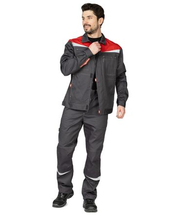 Костюм мужской "Профессионал 1" тёмно-серый/красный фото 6