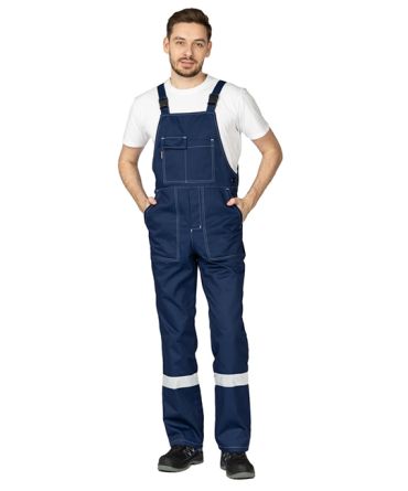 Костюм мужской "Референс 2" тёмно-синий/василёк (куртка и полукомбинезон) фото 10