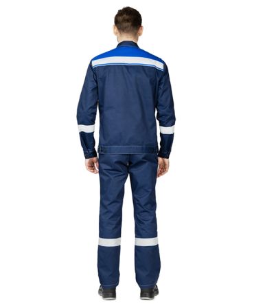 Костюм мужской "Референс 2" тёмно-синий/василёк (куртка и полукомбинезон) фото 13