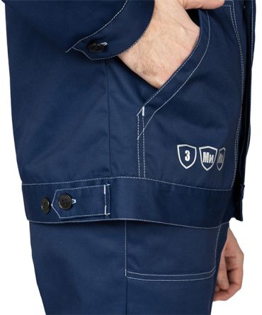 Костюм мужской "Референс 2" тёмно-синий/василёк (куртка и полукомбинезон) фото 17