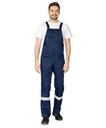 Костюм мужской "Референс 2" тёмно-синий/василёк (куртка и полукомбинезон) фото 9