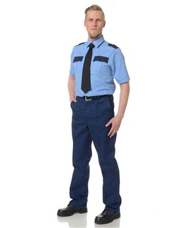 Рубашка охранника короткий рукав голубой/темно-синий