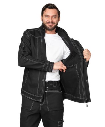 Костюм рабочий мужской Викинг 2021 чёрный (куртка и брюки) фото 10